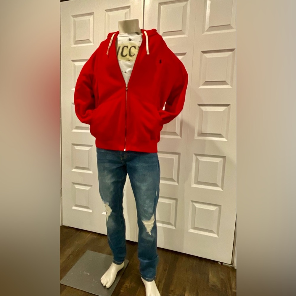 Ralph Lauren Polo Full Zip Up Thermal Fleece Hoodie